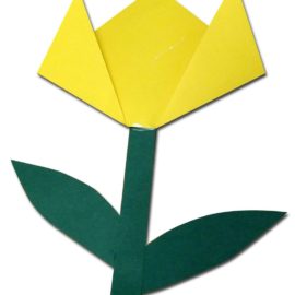 Tulpen-Blume aus Tonpapier – Basteln mit Kindern