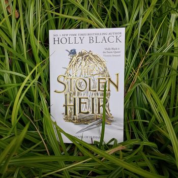 Das Buch "The Stolen Heir" vor einem Hintergrund aus Gras